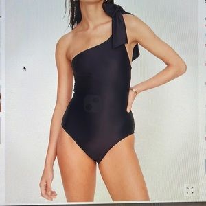 JCrew Bow one-shoulder one piece swimsuit